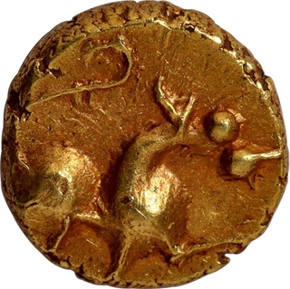 Maratha Confederacy- Tanjore, Sarabhoji I Gold Sarabhi Fanam Coin.