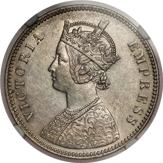 Very Rare Grade Alwar Silver Rupee, Error Date 1788 AD, Victoria Empress Type, NGC MS 61