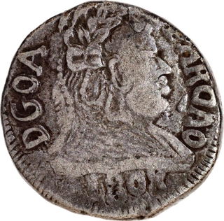 Indo-Portuguese, Goa, D. Joao (Principe Regent) Silver Half Rupia (300 Reis) 1808 AD Coin.