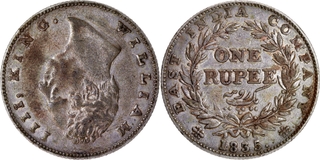 Very Rare Silver One Rupee Coin of King William IIII of Bombay Mint of 1835.