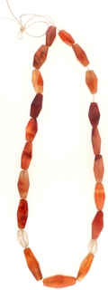Possible Rigvedic Period Carnelian Nishka Bead Necklace of 21 Beads in Orange Hues (Restringed in Modern Era).