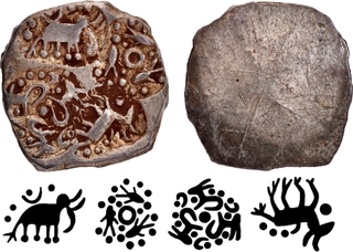 Rare Punch Marked Silver Half Karshapana ABCC type Coin of Vidarbha Janapada.