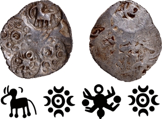 Rare Punch Marked Silver Half Karshapana Coin of Vidarbha Janapada.