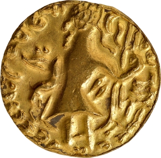 Extremely Rare Gold Dinar Coin of Vira Jadamarah of Samatata Region of Post Guptas.
