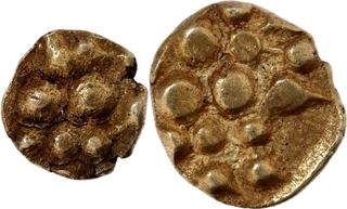 Rare Gold Quarter Fanam and Fanam Coins of Chalukyas of Kalyana.