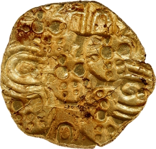 Punch Marked Gold Pagoda Coin of Jayasimha II of Chalukyas of Kalyana.