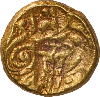 Rare Punch Marked Gold Pagoda Coin of Bhujabala of Telugu Chodas of Nellore.