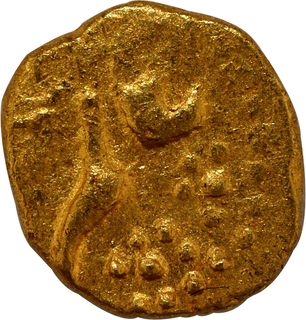 Very Rare Aurangzeb Alamgir Struck at Dharwar (Nasirabad) Gold Half Fanam 47 RY Coin. 
