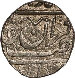 Gwalior Daulat Rao- Daulatgarh Mint (Rahatgarh)- Silver Rupee 6 RY Coin Unlisted mint in KM.