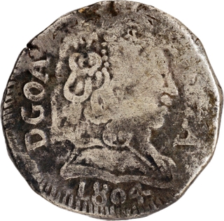 Indo-Portuguese Goa Silver Rupia 1804 AD-Maria I, “DGOA” Error, Rare,.