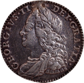 Rare Silver Six Pence Coin of King George II of United Kingdom of the Year 1758.