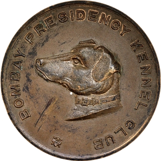 Very Rare 1946 Copper Medal of Championship Dog Show of Kennel Club of Bombay Presidency. 