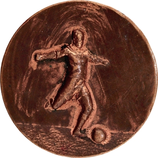 Bronze Football (Soccer) Medal of H M Mint Bombay of British India.