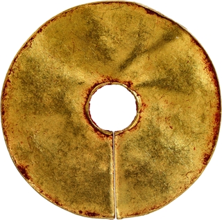 Extremely Rare Gold Disk Harappan Primitive Money of Indus Valley Civilization.