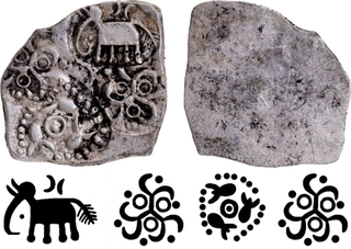 Punch Marked Silver Half Karshapana Coin of Vidarbha Janapada of Painganga River system.