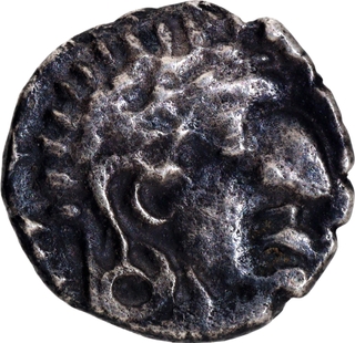Extremely Rare Silver Quarter Drachma Coin of Madhariputa Sri Pulumavi of Satavahana Dynasty.