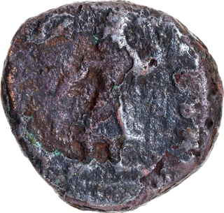 Extremely Rare Copper Drachma Coin of Kanishka I of Kushan Dynasty of Shakyamuni Buddha type.