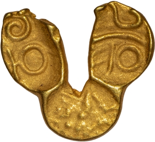 Gold U Shaped Fanam Coin of Wai Karhad Region of Shilaharas of Kolhapur.