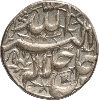 Silver Rupee of Akbar- Lahri Bandar Mint, Elahi Year 41 (Ardibihisht), Extremely Rare AU-UNC.