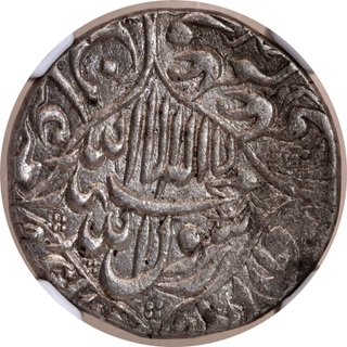 NGC Grade as MS61 Shah Jahan Surat Mint Silver Rupee AH 1057/21 RY Kalima Type Coin.