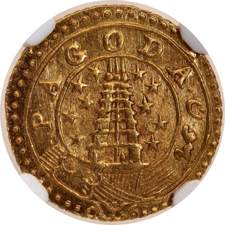 Graded by NGC as MS 64 Madras Presidency Gold Pagoda Coin.