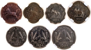 Extremely Rare NGC Graded Proof Set of Seven Decimal Coins with Original Mint packing Envelopes.