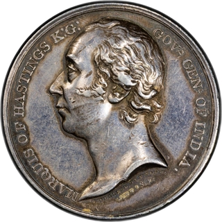 Extremely Rare PCGS Graded XF 45 Silver Medal of 1818 AD of British India – Lord Hastings, Commemorating the Defeat of the Pindaris and the Maratha Confederacy.