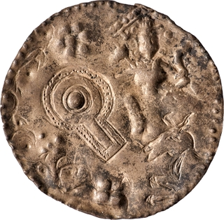 Possibly Satavahana Period — Repousse Silver Plaque with Shaivite Iconography.
