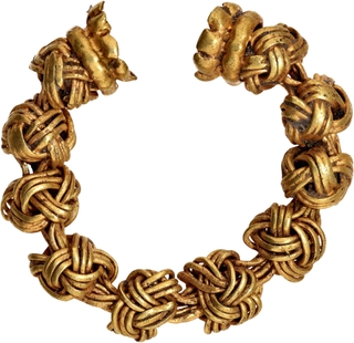 Very Rare Gold braided earring Primitive Money from Post Gupta period.