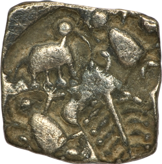 Very Rare Punch Marked Silver Square Half Karshapana Coin of Ashmaka Janpada of Godavari Valley.