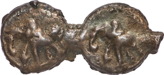 A Rare Pair Cast Copper Kakani Coins of Kaushambi Region of Maurya Sunga Dynasty.