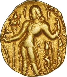 Rare Chandragupta II Gold Dinar Coin of Guptas of Archer Type.