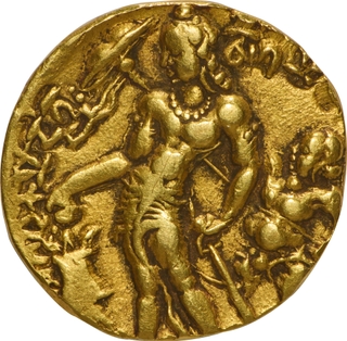 Exceptional Grade Chandragupta II Gold Dinar of the Chhatra Type – A Superb High-Relief Specimen.