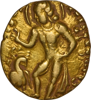 Kartikeya type Gold Dinar of Kumaragupta I alias Mahendraditya of Gupta Dynasty. 