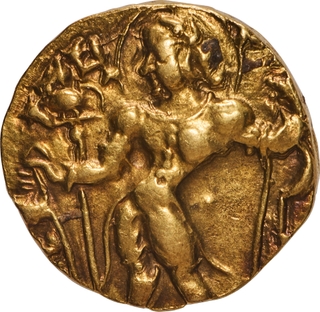 Very Rare Kumaragupta I Gold Dinar Coin of Guptas of Archer type and without Brahmi letter Ku.