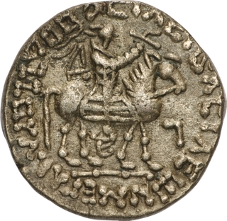 Very Rare Base Silver Tetradrachm of Indo-Scythians of Apracharajas of Bajaur.