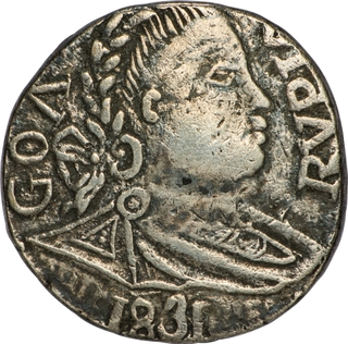 Indo Portuguese Goa Miguel I Silver Rupia (600 Reis) 1831 Over 1830 Very Rare.