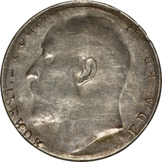 Extremely Rare Lakhi Brockage Error Silver One Rupee Coin of King Edward VII of 1903-1910.