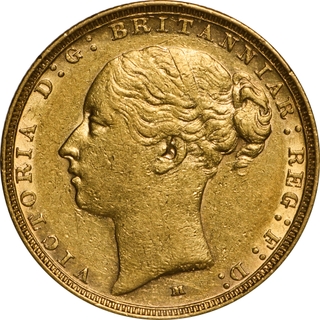 Rare 1886 Gold Sovereign Coin of Queen Victoria of Australia of Melbourne Mint.