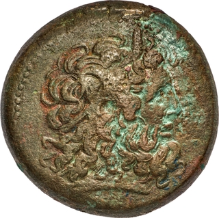 Very Rare Copper Drachma of Ptolemy IV Philopator of Egypt.
