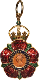 Extremely Rare Gold and enamel Neck Badge of The Most Eminent Order of the Indian Empire Knights Commanders (CIE).