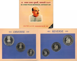 2011 UNC Set Dr. Syama Prasad Mookerjee Centenary Kolkata Mint.