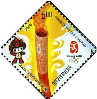 2008 Beijing Olympic India Mint Stamps Celebrating Sporting Excellence.