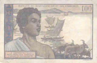 100 Cent Francs Paper money of Algeria. 