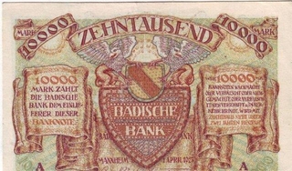 10000Mark Paper Money of German.