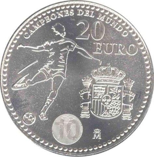 Sliver Twenty Euro of Juna Carlos I Y Sofia, Spain 2010.