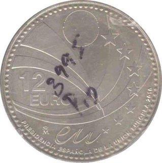 Spain. 2010. 12 Euro. Pure Silver Coin.