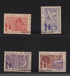 1950. Complete Set of 4 Stamps of India issued in 1950