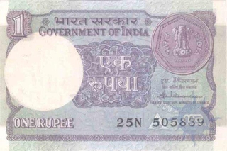 1 Rupee Bank Note of India of S. Venkitaramanan Governor of 1987 issued