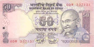 50 Rupees Bank Note of India of Y.V. Reddy Governor